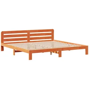 vidaXL Cadre de lit sans matelas cire marron 180x200cm bois pin massif pas cher
