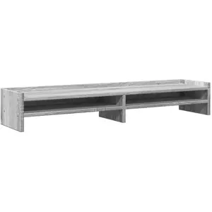 vidaXL Support de moniteur sonoma gris 100x24x16 cm bois d'ingénierie pas cher