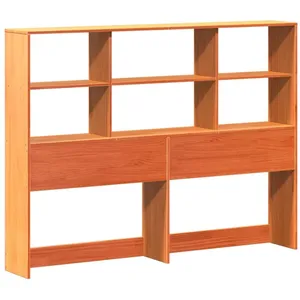 vidaXL Tête de lit avec rangement cire marron 160cm bois massif de pin pas cher