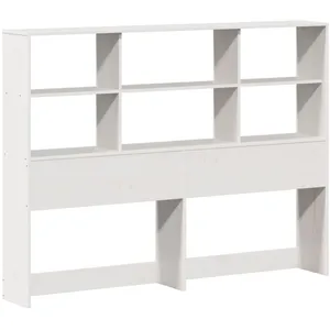 vidaXL Tête de lit avec rangement blanc 140 cm bois massif de pin pas cher