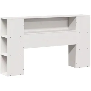 vidaXL Tête de lit avec rangement blanc 140 cm bois massif de pin pas cher