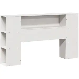 Tête de lit avec rangement blanc 135 cm bois massif de pin vidaXL pas cher