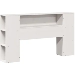 vidaXL Tête de lit avec rangement blanc 120 cm bois massif de pin pas cher