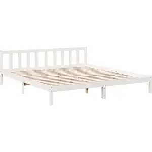 Cadre de lit extra long sans matelas 200x220 cm bois massif pin vidaXL pas cher
