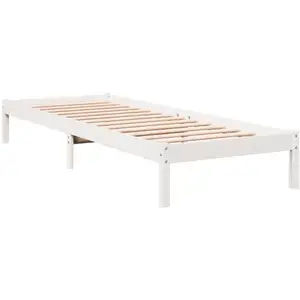 Cadre de lit extra long sans matelas 100x220 cm bois massif pin vidaXL pas cher