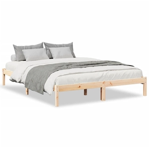 Cadre de lit extra long sans matelas 140x220 cm bois massif pin vidaXL pas cher