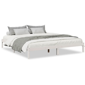 vidaXL Vidaxl Cadre De Lit Extra Long Sans Matelas 200x220 Cm Bois Massif Pin pas cher