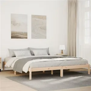 Cadre de lit extra long sans matelas 180x220 cm bois massif pin vidaXL pas cher
