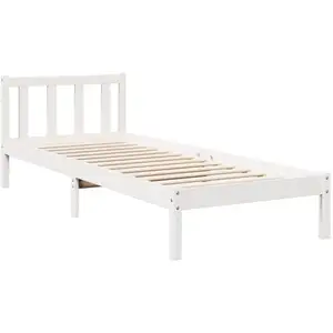 vidaXL Cadre de lit extra long sans matelas 100x210 cm bois massif pin