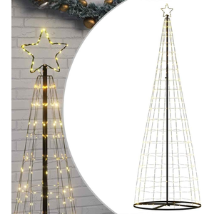 vidaXL Arbre de Noël lumineux conique 550 LED blanc chaud 304 cm pas cher