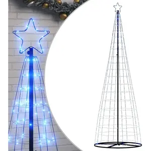 vidaXL Arbre de Noël lumineux conique 550 LED bleu 304 cm pas cher