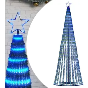 vidaXL Arbre de Noël lumineux conique 475 LED bleu 247 cm pas cher