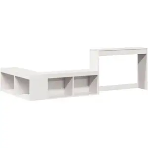 vidaXL Table de chevet avec bureau blanc bois de pin massif pas cher