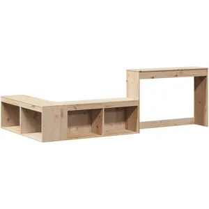 vidaXL Table de chevet avec bureau 222x107x75 cm bois de pin massif pas cher