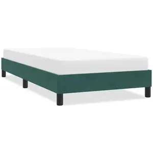 Cadre de lit sans matelas vert foncé 80x210 cm velours Vidaxl pas cher