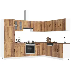 Comparateur de prix : vidaXL Ensemble d'armoires de cuisine 14 pcs Kalmar bois d'ingénierie