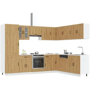 Comparateur de prix : vidaXL Ensemble d'armoires de cuisine 14 pcs Kalmar bois d'ingénierie