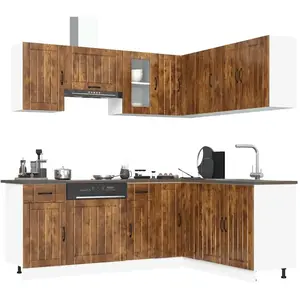 vidaXL Ensemble d'armoires de cuisine 11 pcs Lucca bois d'ingénierie pas cher