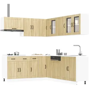 vidaXL Ensemble d'armoires de cuisine 11 pcs Lucca bois d'ingénierie pas cher