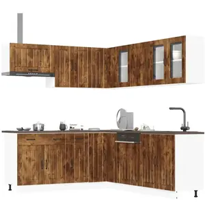 vidaXL Ensemble d'armoires de cuisine 11 pcs Lucca bois d'ingénierie pas cher