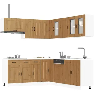 Comparateur de prix : vidaXL Ensemble d'armoires de cuisine 11 pcs Kalmar bois d'ingénierie