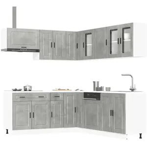 Comparateur de prix : vidaXL Ensemble d'armoires de cuisine 11 pcs Porto bois d'ingénierie