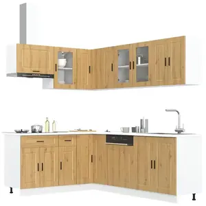Comparateur de prix : vidaXL Ensemble d'armoires de cuisine 11 pcs Porto bois d'ingénierie