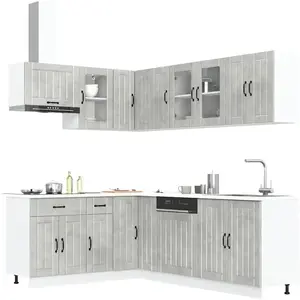Comparateur de prix : vidaXL Ensemble d'armoires de cuisine 11 pcs Lucca bois d'ingénierie