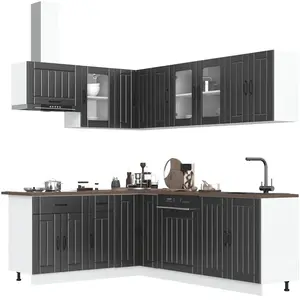 vidaXL Ensemble d'armoires de cuisine 11 pcs Lucca bois d'ingénierie pas cher