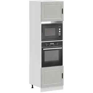 vidaXL Armoires de four 2 pcs Porto gris béton bois d'ingénierie pas cher
