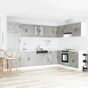 vidaXL Armoire de cuisine avec stockage 2 pcs Gris 80 x 46 x 81.5 cmVendu parvidaxl-be