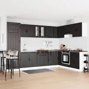 vidaXL Meuble sous évier avec porte Lucca 2 pcs Noir Bois d'ingénierieVendu parvidaxl-be