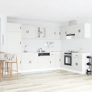 vidaXL Meuble sous évier Porto 2 pcs Blanc Bois d'ingénierie pas cher