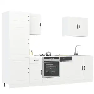 vidaXL Ensemble d'armoires cuisine 7pcs Kalmar blanc bois d'ingénierie pas cher