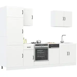vidaXL Ensemble d'armoires cuisine 7pcs Kalmar blanc bois d'ingénierie pas cher