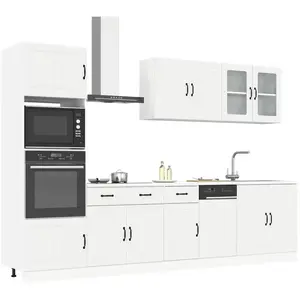 vidaXL Ensemble d'armoires cuisine 7pcs Kalmar blanc bois d'ingénierie pas cher