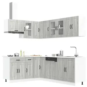 Comparateur de prix : vidaXL Ensemble d'armoires de cuisine 11 pcs Kalmar bois d'ingénierie