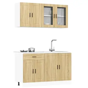 Comparateur de prix : vidaXL Ensemble d'armoires de cuisine 4 pcs Kalmar bois d'ingénierie