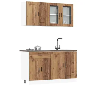 Comparateur de prix : vidaXL Ensemble d'armoires de cuisine 4 pcs Kalmar bois d'ingénierie