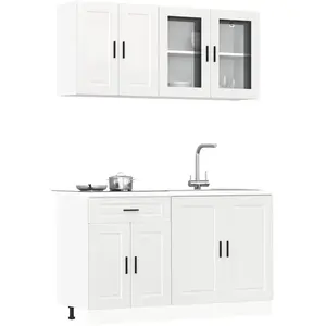 Comparateur de prix : vidaXL Ensemble d'armoires de cuisine 4 pcs Kalmar bois d'ingénierie