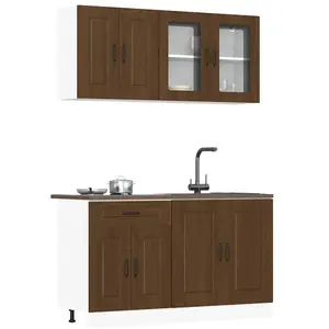 Comparateur de prix : vidaXL Ensemble d'armoires de cuisine 4 pcs Kalmar bois d'ingénierie