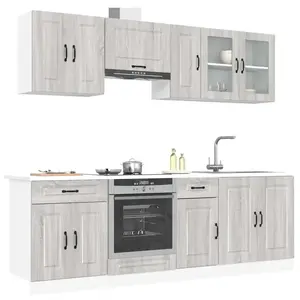 vidaXL Ensemble d'armoires de cuisine 8 pcs Kalmar bois d'ingénierie pas cher