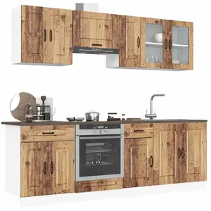 Comparateur de prix : vidaXL Ensemble d'armoires de cuisine 8 pcs Kalmar bois d'ingénierie