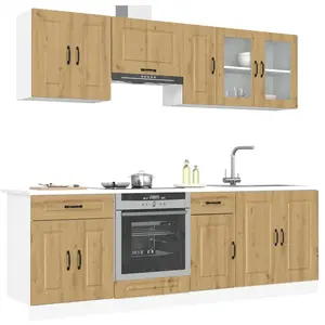 Comparateur de prix : vidaXL Ensemble d'armoires de cuisine 8 pcs Kalmar bois d'ingénierie