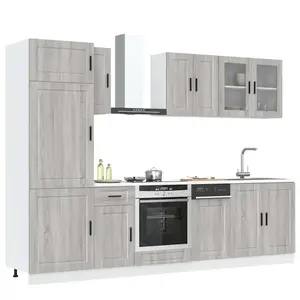Comparateur de prix : vidaXL Ensemble d'armoires de cuisine 8 pcs Kalmar bois d'ingénierie