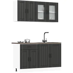 vidaXL Ensemble d'armoires de cuisine 4 pcs Kalmar bois d'ingénierie pas cher