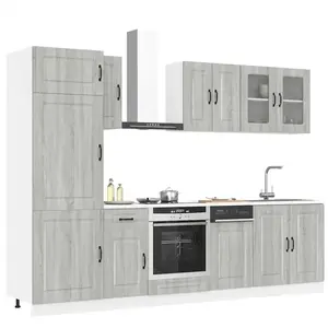 Comparateur de prix : vidaXL Ensemble d'armoires de cuisine 8 pcs Kalmar bois d'ingénierie