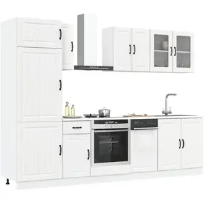 vidaXL Ensemble d'armoires cuisine 8pcs Kalmar blanc bois d'ingénierie pas cher