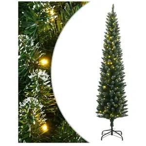 Comparateur de prix : vidaXL Sapin de Noël artificiel mince 300 LED 210 cm