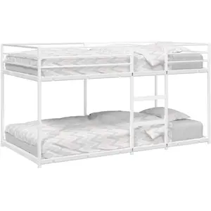 vidaXL Lit superposé sans matelas blanc 90x190 cm acier pas cher